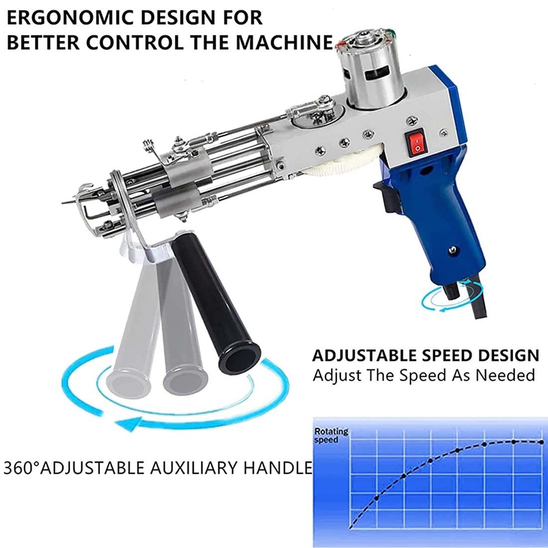 Amazon.co.jp: タフティングガン、カットパイルラグタフティングガン